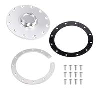 Automotive Aluminum Fuel Tank Cap Gasket, Modification Accessory With A Flanged Design, Secure Seal, Universal Fit, Two Gaskets And Twelve Bolts Included
