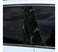 Automotive B-Pillar Decorative Sticker 3D Crack Design Waterproof Door Column Decal Self-Adhesive Car Exterior Modification Film (A)