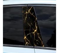 Automotive B-Pillar Decorative Sticker 3D Crack Design Waterproof Door Column Decal Self-Adhesive Car Exterior Modification Film (G)