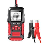 Automotive Battery Test Device Supporting 3Ah to 200Ah Range with SOH SOC CCA IR Readings for 12V 24V Acid Batteries Compliant with Multiple Standards (red)