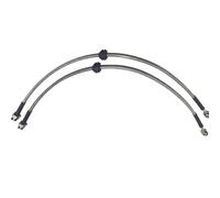 Automotive Brake Pipe 1 Pair Metric M10x1 Conc Swivel Female + 10mm Banjo AN3 Stainless Braided Front Brake Hose Line Tube for Racing Cars ATV UTV Copper Coated Brake Pipe Tubing(350mm)