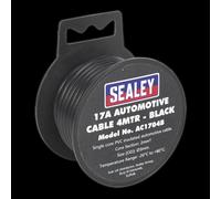 Sealey Automotive Cable 17amp Black 3mm 4m