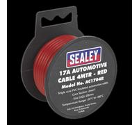 Sealey Automotive Cable 17amp Red 3mm 4m