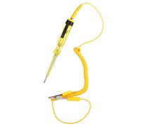 Automotive Circuit Tester, Test Light Probe with Indicator Light and Extended Spring Wire, DC 6V 12V 24V Light Bulb Voltage Test Pen(Yellow)