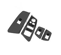Automotive Components Car Window Switch Lift Panel Button Frame Decoration Trim Sticker 4PCS For BMW 5 Series G30 2017 2018(Carbon fiber)