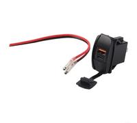 Automotive Dual USB Power Socket Featuring PD and For QC3.0 Output with Rocker Switch and Blue LED Indicator