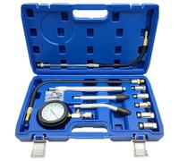 Automotive Engine Compression Tester Kit - 11-Piece Set, 0-300 PSI, Compatible with All Vehicles and Motorcycles, Includes Cylinder Leak Detector and Manometer