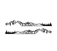 Automotive Exterior Decoration Decal Sticker For Cars Trucks SUVs Vans Car Decal 2PCS Mountain Car Rv Camper DIY Stripe Mountain Graphic Decals Sticker (Color : Red, Size : XXL 500X51CM) ( Color : Ner
