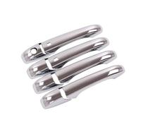 Automotive Exterior Door Handles Replacement for Jeep for Grand for Cherokee 2011-2018 Carbon Fiber for Chrome Car Door Handle Cover Trim Sticker Accessories(Black 2 Buttons)(Silver 2 Buttons)