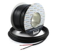 Automotive FLAT Twin 2 Core Cable 12v 24v Thin Wall Wire (21 AMP Rated 1.5mm²) 10/30/50/100 Metre (50 Metre Roll)