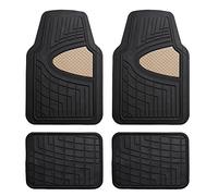 Automotive Floor Mats Beige Universal Fit Heavy Duty Rubber fits most Cars, SUVs, and Trucks, Full Set Trim to Fit FH Group F11311BEIGE