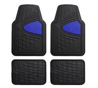 Automotive Floor Mats Blue Universal Fit Heavy Duty Rubber fits most Cars, SUVs, and Trucks, Full Set Trim to Fit FH Group F11311BLUE