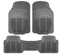 Automotive Floor Mats Solid Gray ClimaProof for all weather protection Universal Fit Trimmable Heavy Duty fits most Cars, SUVs, and Trucks, 3pc Full Set FH Group F11306GRAY