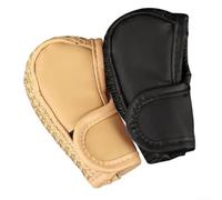 Automotive Gear Shift Cover 2PCS for Standard Manual Automatic Transmissions Constructed with PU Leather and Ice Silk Fabric Layers (Black + beige)