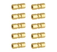 Automotive Grade Brass Brake Line Connectors 4.76mm Double End Threaded for Universally Tubing Applications 3/16 3/8 Brass Brake Tubing Adapter for Vehicles