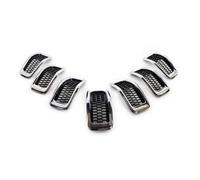 Automotive Grilles 7PCS Car Front Bumper Central Grill Cover Trim For Jeep For Cherokee 2014-2018 Replaced Mesh Honeycomb Racing Grill(7PCS Chrome)