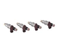 Automotive Injector with Angled Electrical Connector 23250-75050 | Two Visible Upper Sealing Rings, Reference Number 23250-75050, Angled Connector Housing, Direct Replacement