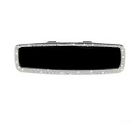Automotive Interior Accessory Rhinestone Rear View Mirror Cover Compatible with Standard Mirror Shapes and Sizes (White)