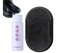 Automotive Leather Color Corrector,Shoe Shine Kit,Shoe Polish,Sho-e Shine Sponge Leather Sho-e Conditioner,Neutral Lea-ther Sh-oe Conditioner with Double-Sided Sponge Design,Gentle Leath-er Polish