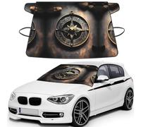 Automotive Magical Design Norse Runes Compass Printed Windshield Covers Suitable For Most Cars Sedans And Trucks