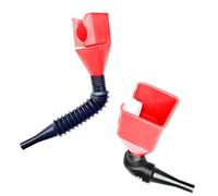 Automotive Oil and Household Uses Car Plastic Funnel Petrol Diesel Screen With Wide Spout W/Extendable Flexible Spout (2 Pack) (Red)