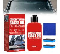 Automotive Oil Film Cleaning,100ml Oil Film Cleaning,Glass Cleaning Board for Car Screen,Oil Film Cleaner Windscreen with 3 Sponge Towel,for Car Glass,Windows,Mirrors,Improve Clarity and Visibility