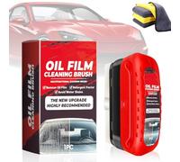 Automotive Oil Film Cleaning Brush,Glass Cleaning Board Glass Oil Film Remover for Car, Car Glass Oil Film Cleaner, Powerful Windshield Cleaner & Oil Film Remover 120ml (1 Pcs)