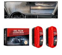 Automotive Oil Film Cleaning Brush Kit (2 Pack, Reusable) with 120ml Glass Remover & Anti-Fog - Crystal Clear Windscreen Vision for Safe Driving