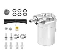 Automotive Oil Separator Tank - 300ml Metal Breather Can | Integrated Air Filter and Steel Mesh Insert for Efficient Gas Recycling Engine Cleanliness and Improved Function in Modified Cars or High