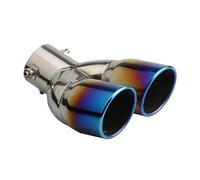 Automotive Pipe Car Rear Tail Throat Liner Accessories Styling Bolt-on Dual Exhaust Rolled For Edge Slant Cut Bent Tailpipe Tip 3 Inch Inlet(Blue)