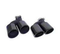 Automotive Pipe For A4 For A5 For A6 For A7 Up S4 S5 S6 S7 2pcs/set Dual Out Stainless Steel Car Rear Exhaust Pipe Black Muffler Tip 60mm Nozzle(Black)