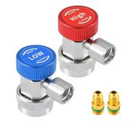 Automotive R134a Quick Coupler Adapter, 2Pcs Adjustable Quick Couplers Adapter, Adapter Kit for R134a Automotive Air Conditioning Systems