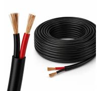 Automotive Round Twin 2 Core Cable 12V/24V Thin Wall Wire for Auto Boat 21A, 1.5mm² (10M Coil)