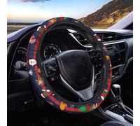 Automotive Steering Wheel Covers Christmas Decoration Design Car Breathable Universal 15 Inch for Women Men
