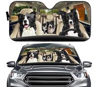 Automotive Sun Shade Border Collie Dogs Car Windscreen Sunshade Universal Fit Front Sunshade Cover For Vehicles, Suv, Trucks M