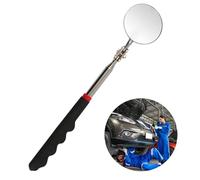 Automotive Telescopic Inspection Mirror Round, Handle Mechanics Mirror Tool, Folding Telescopic Round Mirrors, Machine Tool Inspection Mirrors for Mechanics Cars maintenance, 50mm Diameter, Black