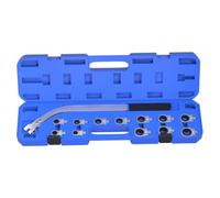 Automotive Tensioner Wrench Set 13-Piece Crowfoot | Interchangeable Crowfoot Adapters, Fitted Organizer Case for Serpentine Drive Access and Engine Work