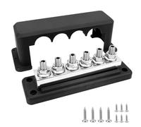 Automotive Terminal Block Power Distribution Block Bus Bar Terminal Bar Electrical Connector With Insulated Cover And Mounting Holes Suitable for Automotive Wiring Marine Projects RV Upgrades, Black