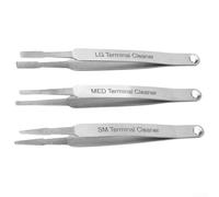 Automotive Terminal Cleaning Kit, 3PCS Car Connector Pin Cleaner with Steel Terminal Removal Tweezer Set for Electrical Contact Repair and Wire Harness Maintenance