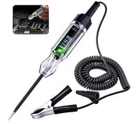 Automotive Test Light, Heavy Duty 5-90V Digital LED Electrical Tester, Circuit Tester with 140 Inch PU Spring Wire, Voltage Tester Pen for Checking Vehicle Car Truck Motorcycle Boat