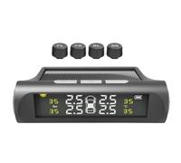 Automotive Tire Pressure Monitor Tool for Cars, Wireless Sensors | Black ABS Unit, Monitors Four Tyres, Backlit Digital Display, Dashboard Use, Long-distance Road Trips