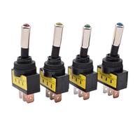 Automotive Toggle Switch with LED for 12mm Installation, SPST 2 Position, 12V 20A Rated, Perfect for Various Applications (Red)