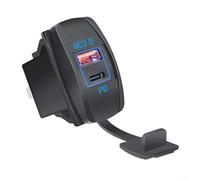 Automotive USB Charger Socket Featuring Dual Ports with 0 and PD Support, Waterproof Design