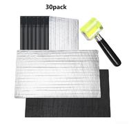 Automotive Vibration Damping Pad for Door Panels(40*25cm*5mm*30pcs) | 5mm thick butyl core, reduces road noise, fits door panels, self-adhesive backing, black finish