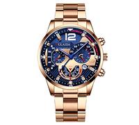Automotive Watches for Men Case Quartz Analog Wrist Watch Talking Atomic Watch (C, One Size)