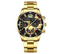 Automotive Watches for Men Case Quartz Analog Wrist Watch Talking Atomic Watch (D, One Size)