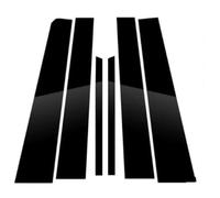 Automotive Weather Stripping 6PCS Gloss Black Pillar Posts Silver Carbon For E46 4-door Sedan1998-2005 Window Decor Door Side Mouliding Trim Cover(Glossy Black)