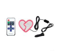 Automotive Window Neon LED Light with Unique Broken Heart Shape, Remote Controlled Lighting to Customize Interior Atmosphere and Visibility (Pink)