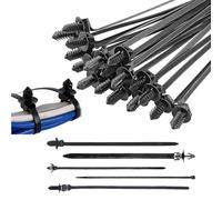 Automotive Wire Clips - Push in Nylon Cable Ties, Cord Bundling Fastener Kit, Electrical Wire Organizer, Mount Straps Set | Indoor Wiring System | Zip Ties for Car Boat Trailer Construction Appli