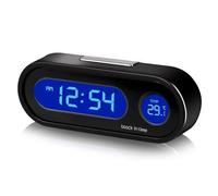 Automotoaccs Car Mini Electronic Clock Watch with Thermometer Digital Display